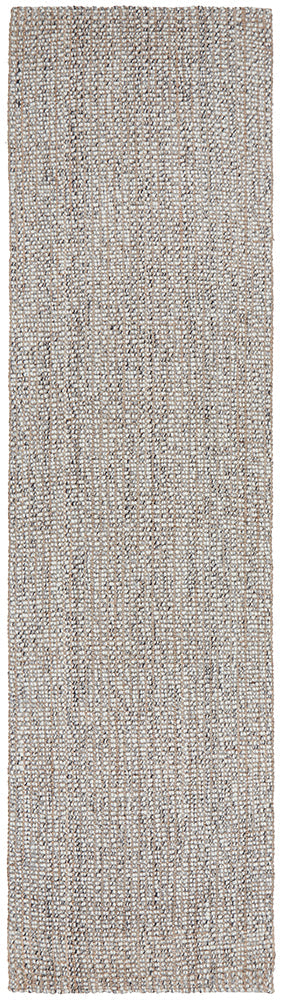 Arabella Grey Runner Rug Hand Loomed Floor Carpet Mat