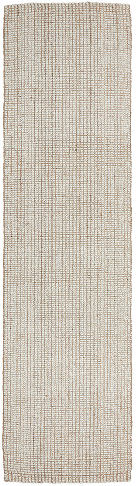 Arabella Natural Runner Rug Hand Loomed Floor Carpet Mat