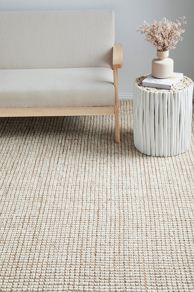 Arabella Natural Runner Rug Hand Loomed Floor Carpet Mat