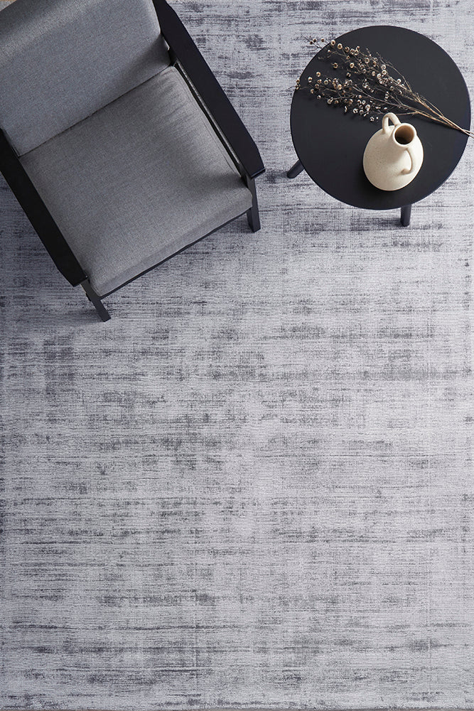 Bliss Grey Viscose Floor Rug