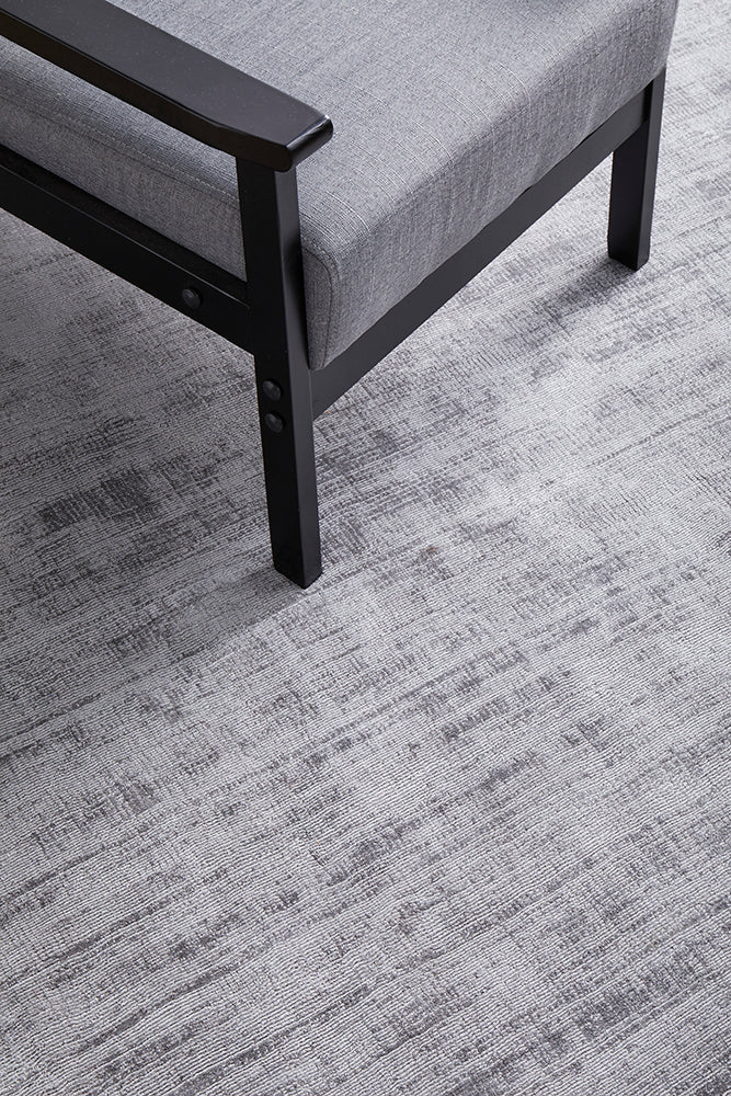 Bliss Grey Viscose Floor Rug