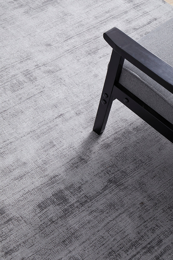 Bliss Grey Viscose Floor Rug