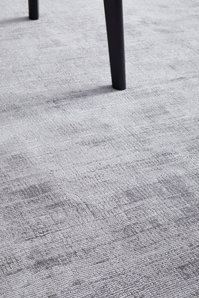 Bliss Grey Viscose Floor Rug