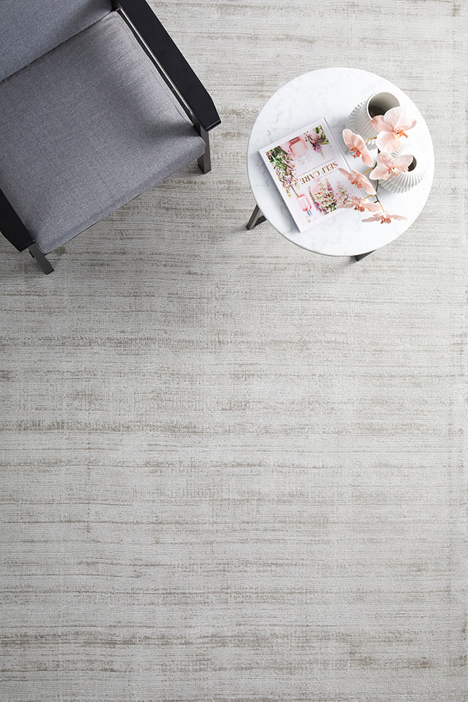 Bliss Silver Viscose Floor Rug