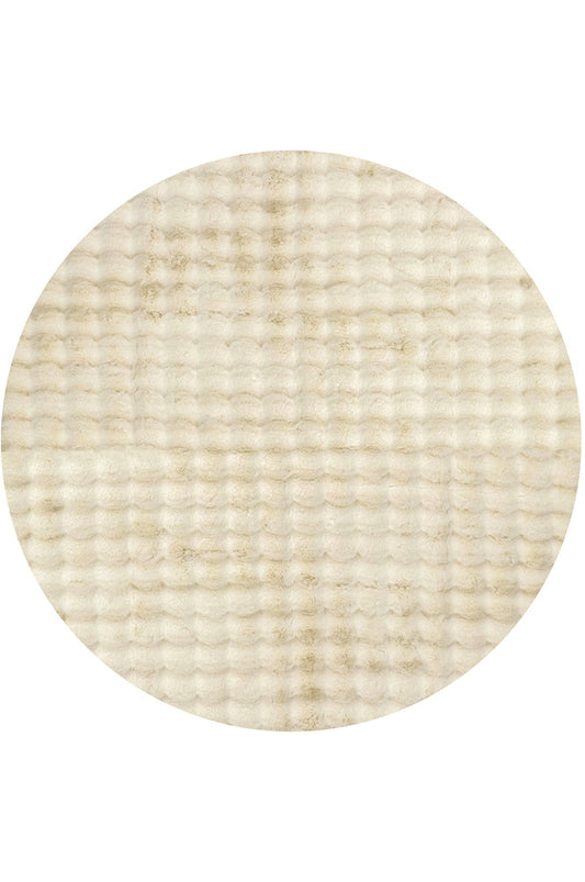 Bubble Natural Round - Machine Washable Rug