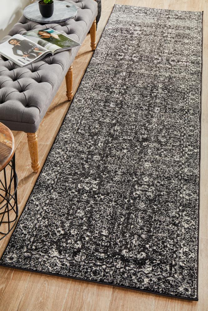 Evoke Estella Charcoal Transitional Runner Rug