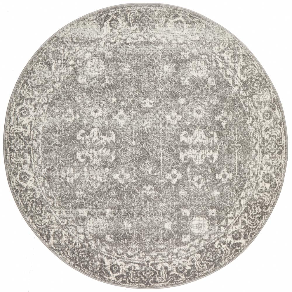 Evoke Pidgeon Grey Transitional Round Rug