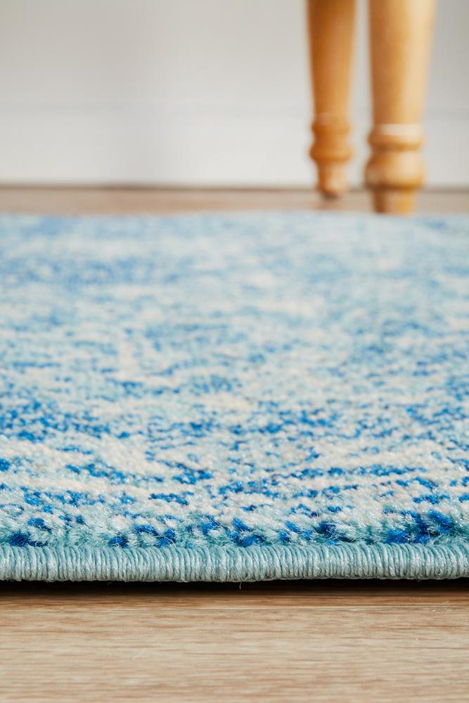 Evoke Muse Blue Transitional Runner Rug