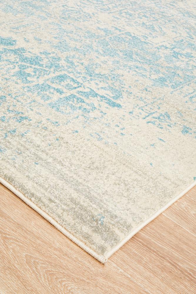 Evoke Glacier White Blue Transitional Rug