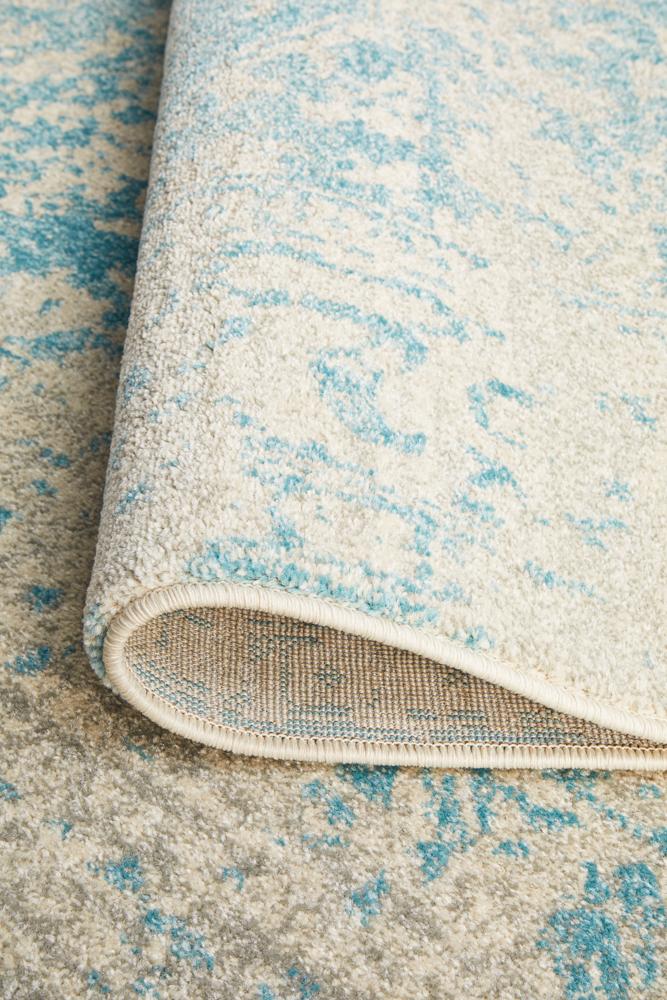 Evoke Glacier White Blue Transitional Rug