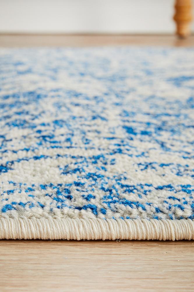 Evoke Horizon White Navy Transitional Runner Rug