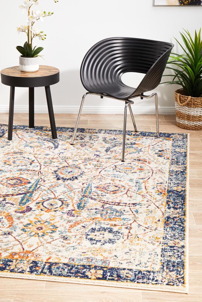 Evoke Peacock Ivory Transitional Rug