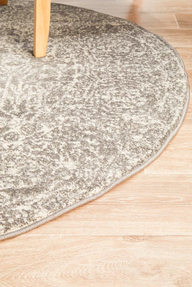 Evoke Homage Grey Transitional Round Rug