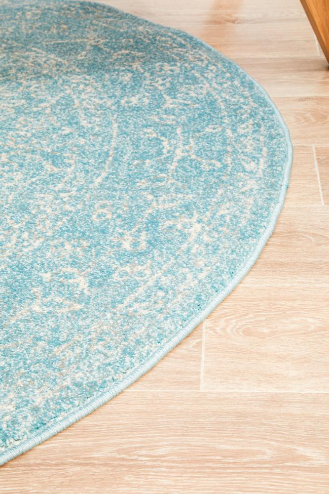 Evoke Depth Blue Transitional Round Rug