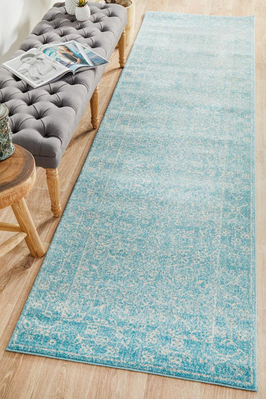 Evoke Depth Blue Transitional Runner Rug