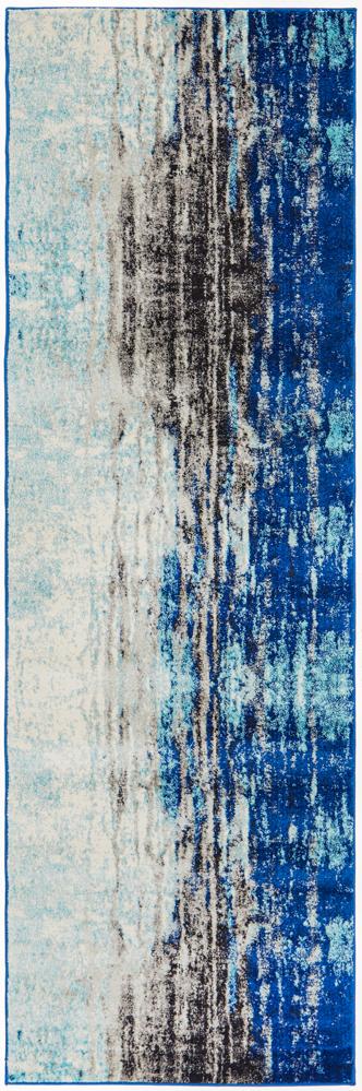 Evoke Transpose Blue Transitional Runner Rug