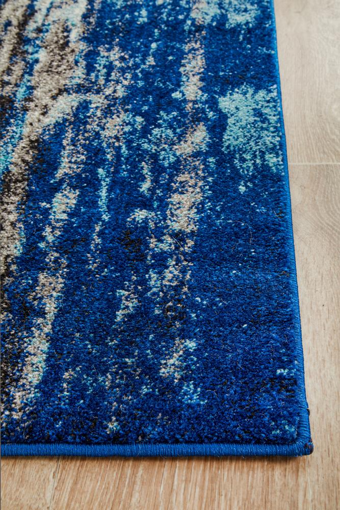 Evoke Transpose Blue Transitional Runner Rug