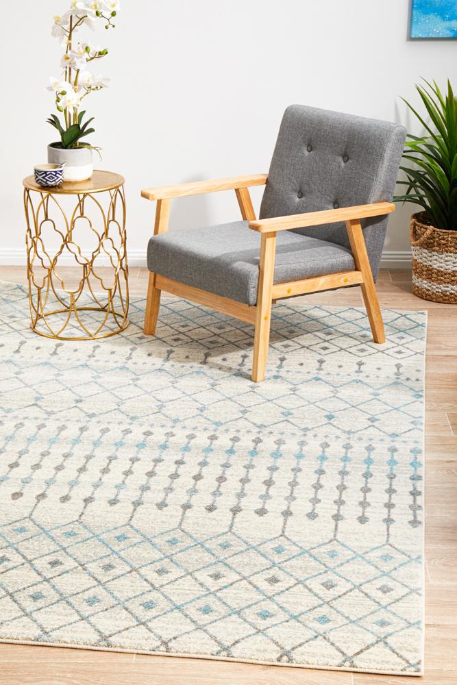 Evoke Slate White Transitional Rug