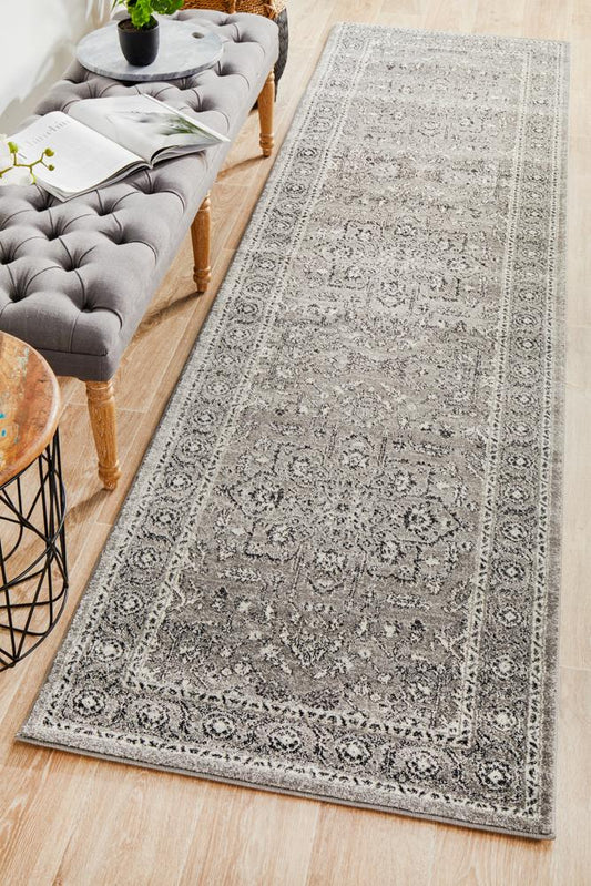 Evoke Stone Grey Transitional Runner Rug