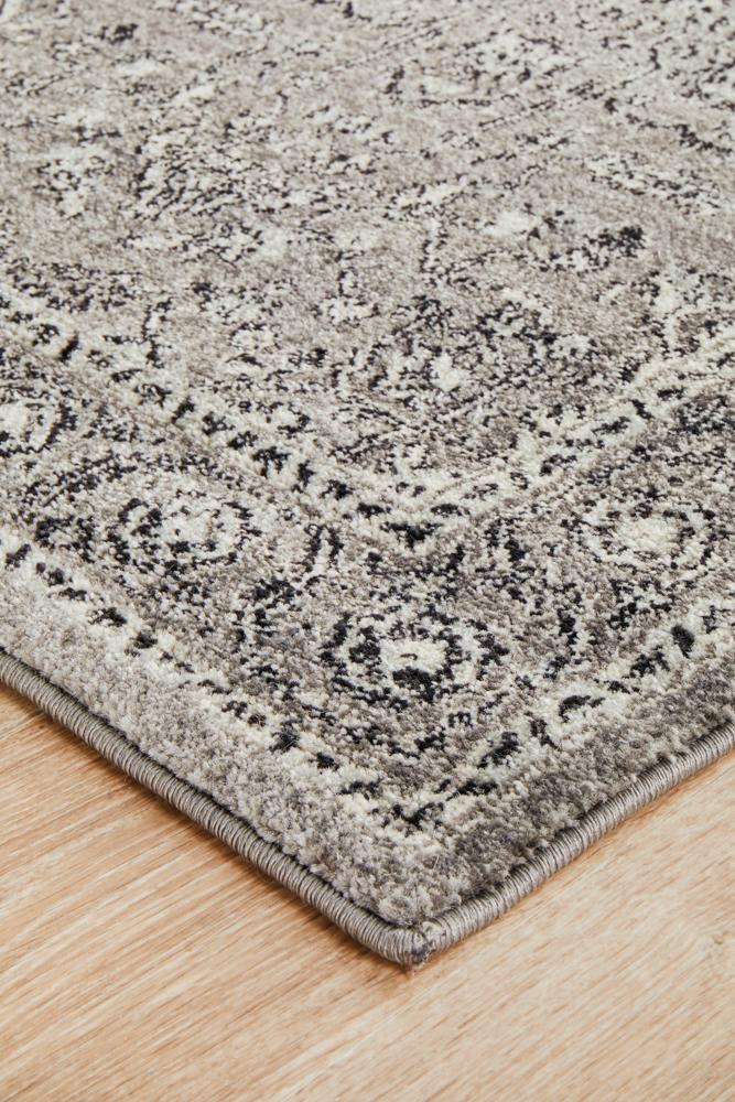 Evoke Stone Grey Transitional Runner Rug