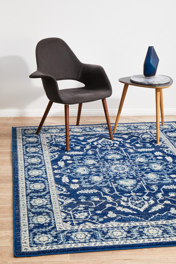 Evoke Release Navy Transitional Rug