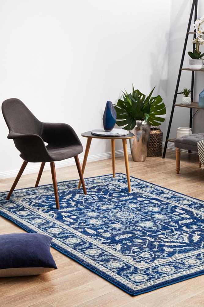 Evoke Release Navy Transitional Rug