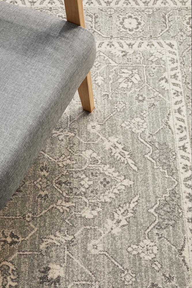 Evoke Silver Flower Transitional Rug