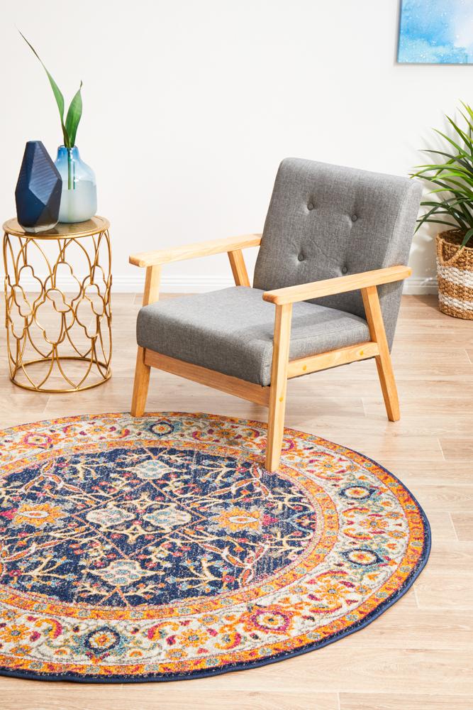 Evoke Splash Multi Transitional Round Rug