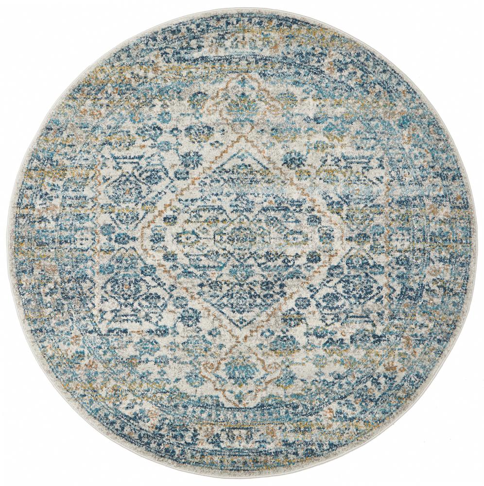 Evoke Duality Silver Transitional Round Rug