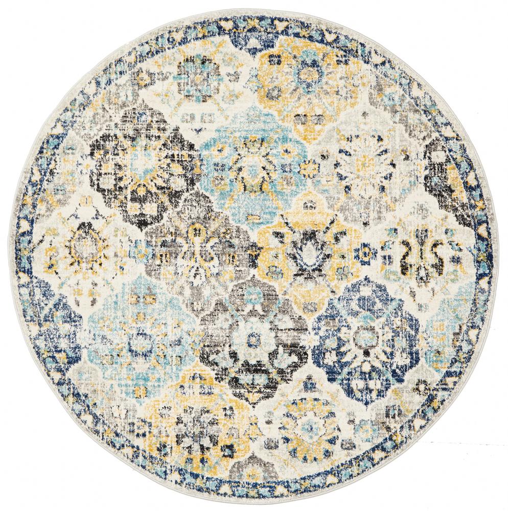 Evoke Poppy Multi Transitional Round Rug